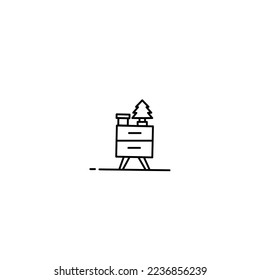 ilustración vectorial gráfico de la línea de tabla de Navidad arte perfecto para logotipos, iconos, diseños, afiches, volantes, anuncios y libros de dibujo 
