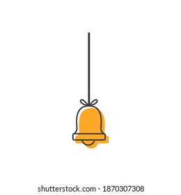 Illustration vector graphic of christmas tree bell decoration icon. Concept flat design. Perfect for poster, banner, web, symbol, application, card, template, coverbook, logo, cartoon, etc.