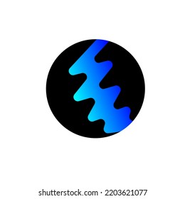Illustration vector graphic of circle with blue aurora crack in the middle