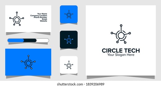 Illustration Vector Graphic of Circle Line Tech Logo. Perfect to use for Technology Company