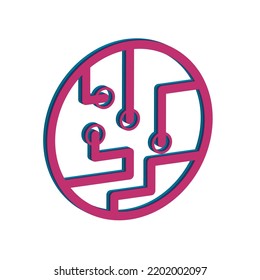 Illustration Vector graphic of circuit icon. Fit for chip, microchip, processor etc.