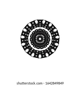 illustration vector graphic of circular round decoration. shiny black color. fit for symbol or logo