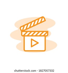 Illustration Vector graphic of clapper icon. Fit for film, movie, cinematography, director etc.