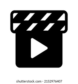 Illustration Vector graphic of clapper icon. Fit for film, movie, cinematography, director etc.