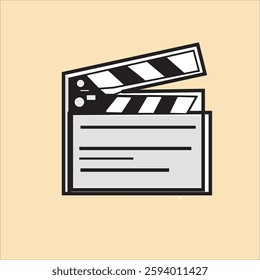 illustration vector graphic of clapperboard ready to take action. perfect for icon, sticker design, or logo design, etc.