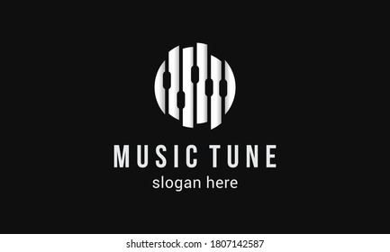 illustration vector graphic of classic, modern, simple, abstract mark for music logo design