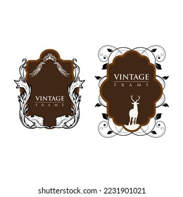 Illustration vector graphic of classic vintage frame floral