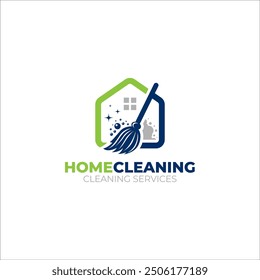 Ilustración Vector gráfico de servicios de limpieza concepto de diseño de logotipo 