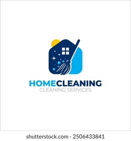 Illustration vector graphic of cleaning services concept logo design 