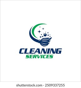 Illustration vector graphic of cleaning services concept logo design 