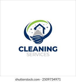 Ilustración Vector gráfico de servicios de limpieza concepto de diseño de logotipo 