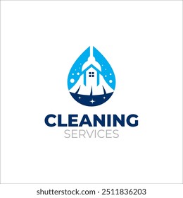 Illustration vector graphic of cleaning services concept logo design 