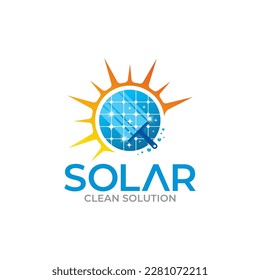 Illustration vector graphic of cleaning solar panels logo design template
