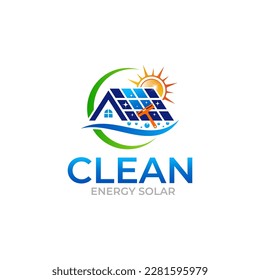 Illustration vector graphic of cleaning solar panels logo design template
