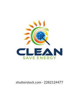 Illustration vector graphic of cleaning solar panels logo design template
