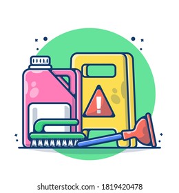 Illustration vector graphic of Cleaning Tools. Cleaning Product, and Variety House Cleaning. Flat cartoon style perfect for sticker, wallpaper, icon, landing page, website.