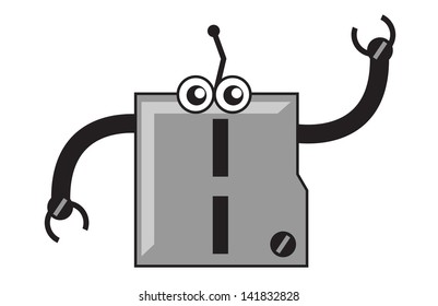 illustration vector graphic (clip art) robotic cartoon character font type (typography) of alphabet b