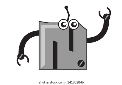 illustration vector graphic (clip art) robotic cartoon character font type (typography) of alphabet n