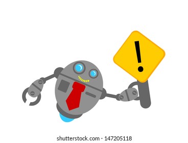 illustration vector graphic clip art of robotic cartoon character with his activity