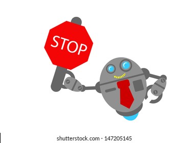 illustration vector graphic clip art of robotic cartoon character with his activity