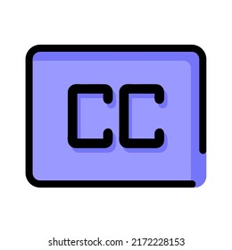 Illustration Vector Graphic of closed, cc, caption icon
