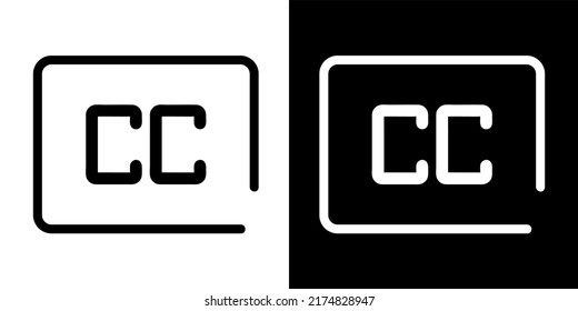 Ilustración Vector Gráfico de icono cerrado, cc, subtítulo