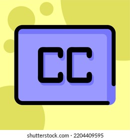 Illustration Vector Graphic of closed, cc, caption icon