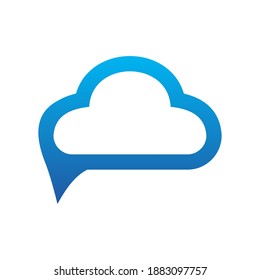 Gráfico vectorial de ilustración de charla en la nube. Perfecto para la compañía tecnológica