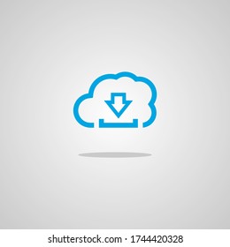Gráfico vectorial de ilustración de descarga de nube. Perfecto para la compañía tecnológica