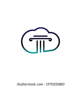Illustration vector graphic of cloud firm logo .fit for firm logo , icon ,apps,law logo, etc.