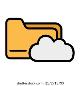Illustration Vector Graphic of cloud folder, file icon