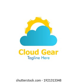 Illustration Vector Graphic of Cloud Gear Logo. Perfect to use for Technology Company