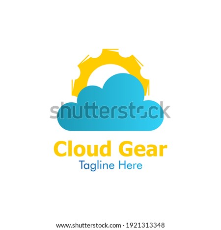 Illustration Vector Graphic of Cloud Gear Logo. Perfect to use for Technology Company