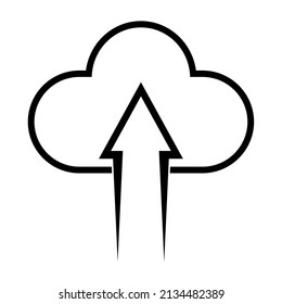Illustration Vector Graphic of Cloud icon and up arrow.