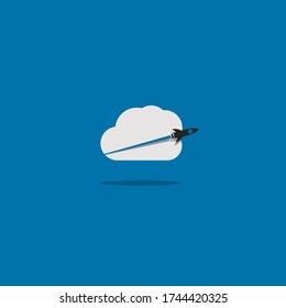 Illustration vector graphic of Cloud Rocket. Perfect to use for Technology Company
