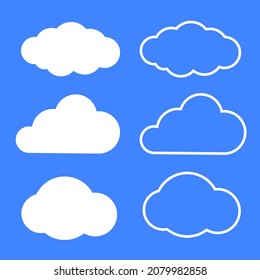 Illustration, Vektorgrafik von Wolken mit Farbe und Strich
