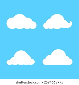 Illustration vector graphic of clouds on blue background.