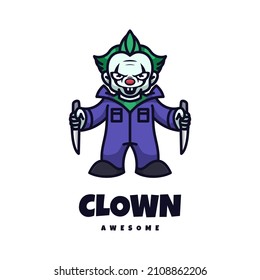 Illustration, Vektorgrafik von Clown, gut für Logo-Design