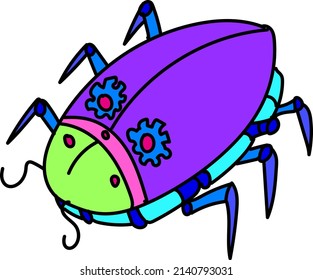 illustration vector graphic cockroach in mecanic style for template, character, icon, etc