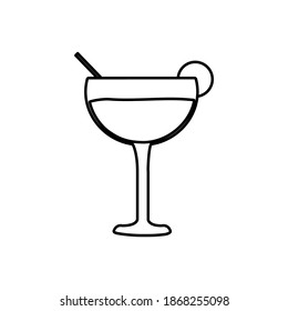 Illustration vector graphic of cocktail with lemon icon. Concept flat design. Perfect for poster, banner, web, symbol, application, card, template, coverbook, cartoon, etc.