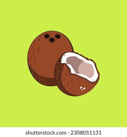 ilustración vectorial gráfico de la concha de coco, apto para beber ilustración del menú, fiesta, fondo de pantalla, etc
