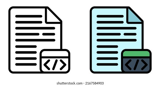 Illustration Vector Graphic of code file, coding paper, archive document icon