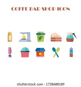 Illustration vector graphic of coffe bar icon flat. Fit foricon on web design or mobile apps.
