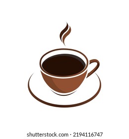 Illustration vector graphic of Coffe. Coffee minimalist style isolated on an orange background. The illustration is suitable for web landing pages, banners, flyers, stickers, cards, etc.