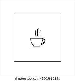 Illustration vector graphic of coffe icon, black and white