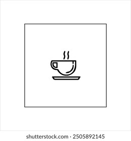 Illustration vector graphic of coffe icon, black and white