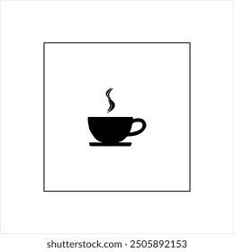 Illustration vector graphic of coffe icon, black and white