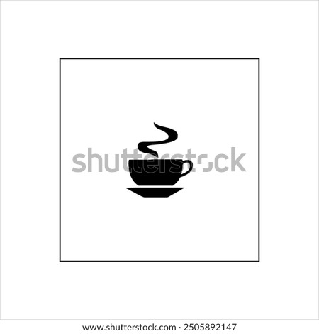 Illustration vector graphic of coffe icon, black and white