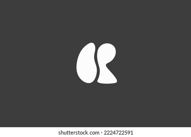 Illustration vector graphic of coffee bean and letter R. Good for logo