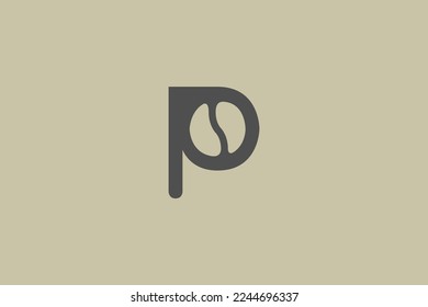 Illustration vector graphic of coffee bean letter P. Good for logo